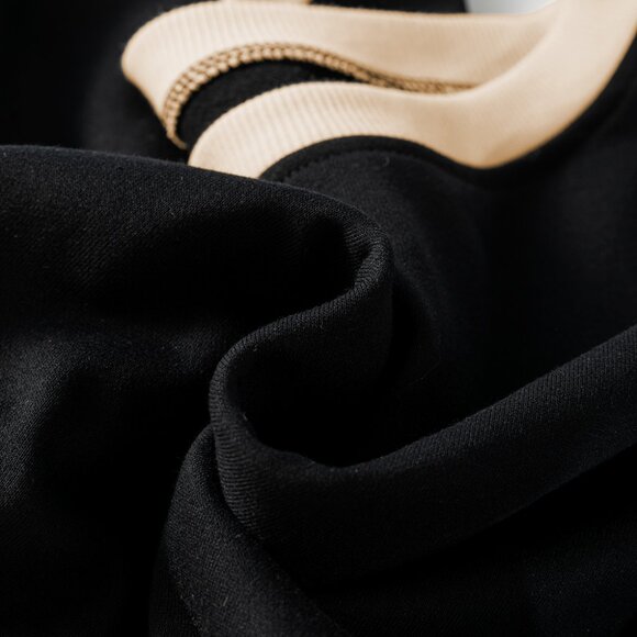 B301 Black Contrast Trim Loose Pullover and Lace Up Skort Set - Picture 9 of 11